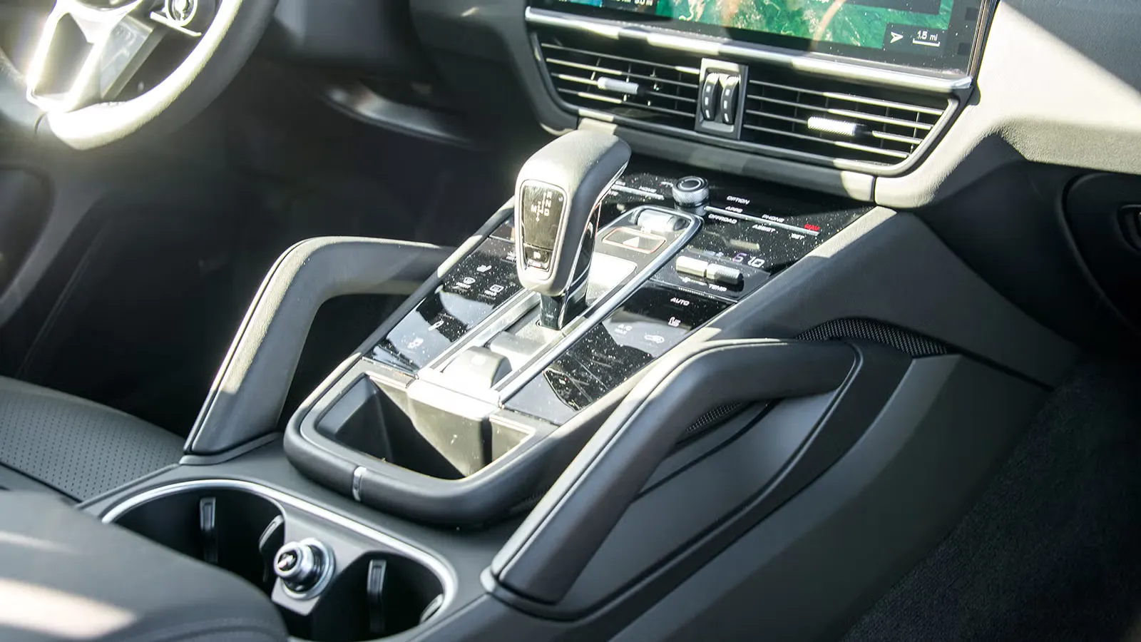 Capacitive buttons on the console of a Porsche Cayenne