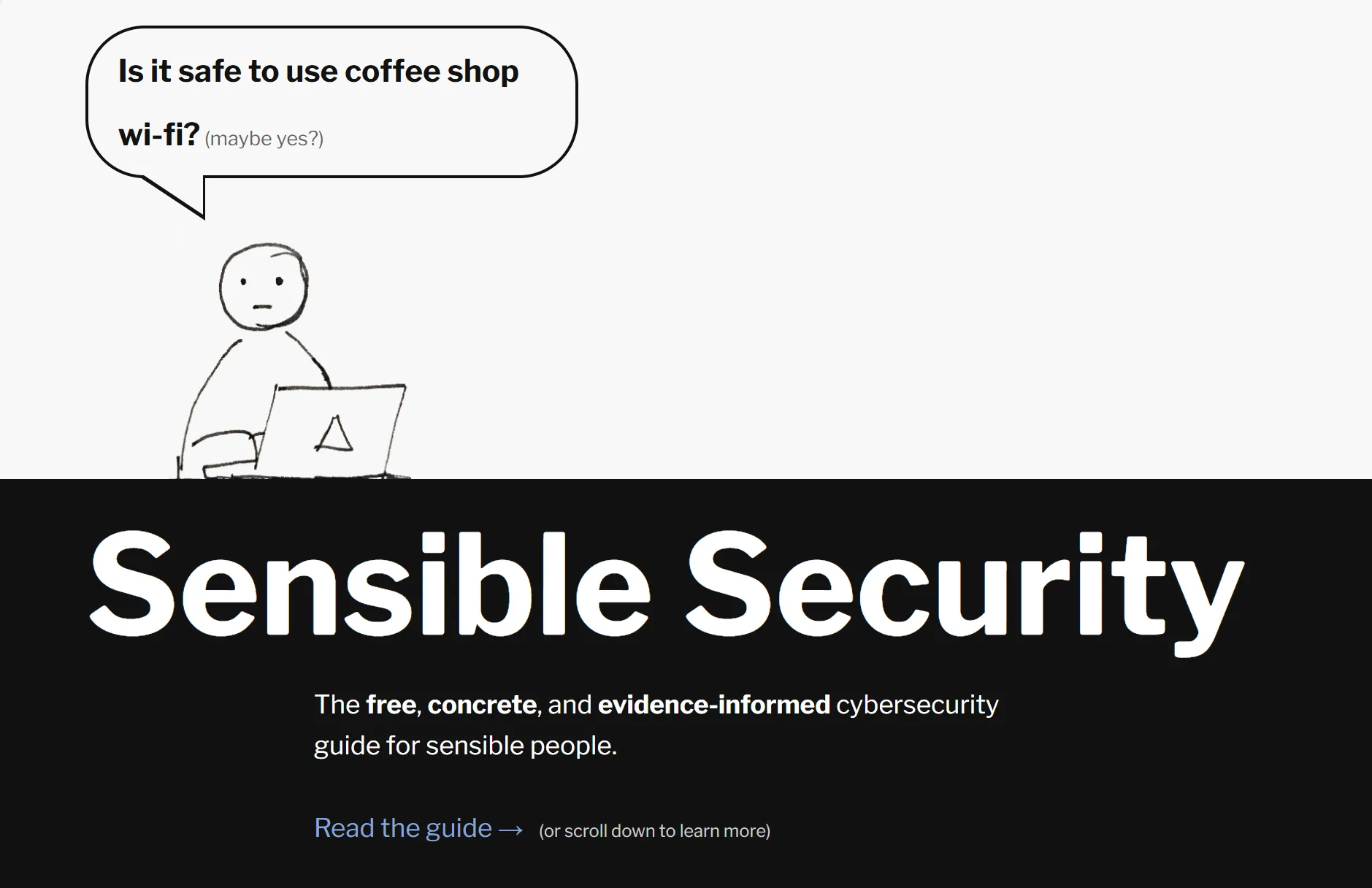 Sensible Security homepage