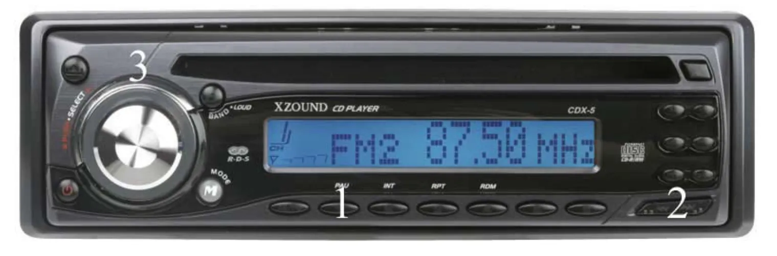 A CD player with about 20 unlabeled buttons
